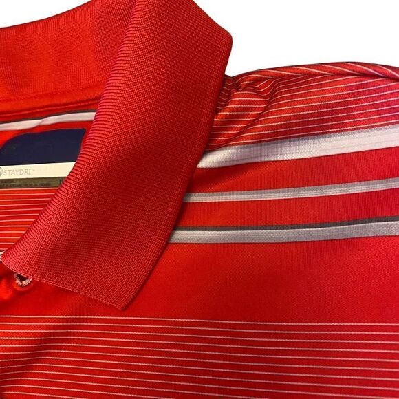 Jack Nicklaus Red, White, and Gray Striped StayDri Polo Size XL - Picture 3 of 12
